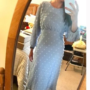 Eri + Ali (Anthropology) blue midi cocktail dress